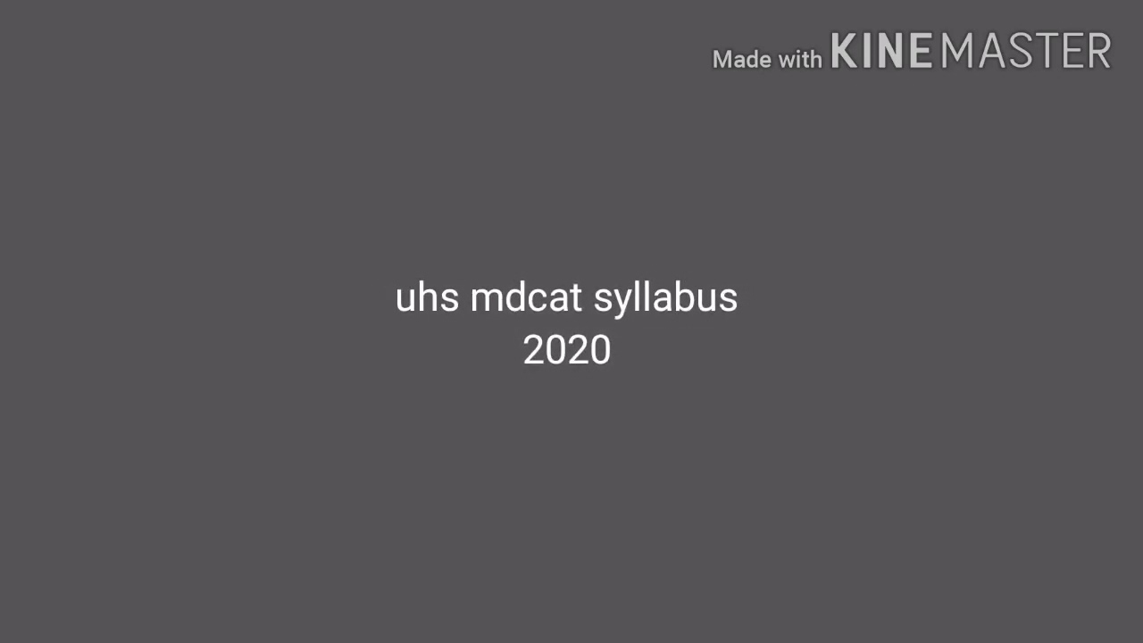 uhs mdcat syllabus 2020