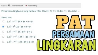 SOAL-SOAL PERSAMAAN LINGKARAN‼️SERING DIUJIKAN