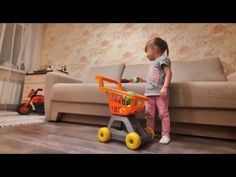 Детская тележка ДЛЯ ГИПЕРМАРКЕТА. Игрушка корзинка для супермаркета.