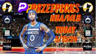 (WIN STREAK!🔥) NBA PRIZEPICKS | WEDNESDAY | 05/15/2024 | BEST NBA PICKS | #podcast #prizepicks #nba