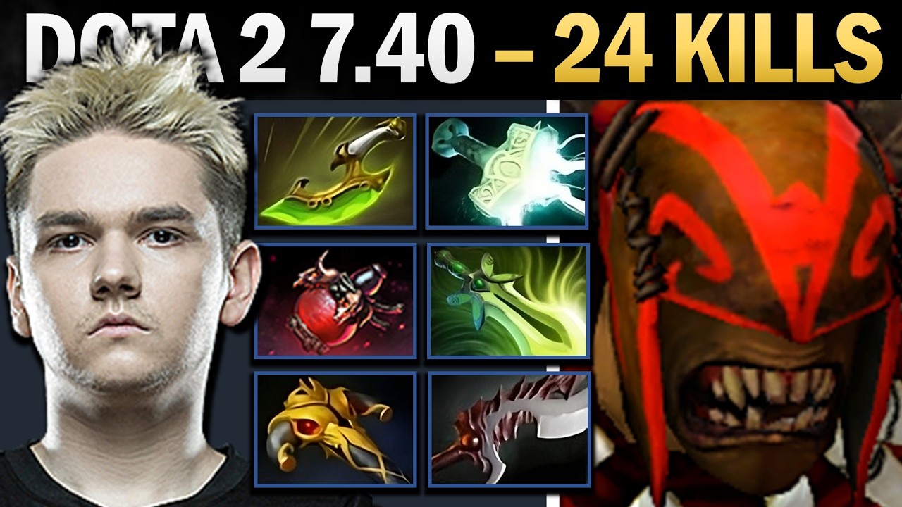 Bloodseeker Pro Carry with Abyssal and 24 Kills - Dota Gameplay