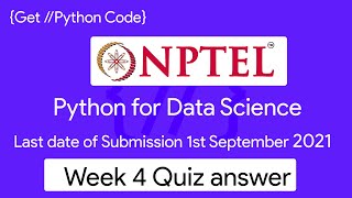 NPTEL Python for Data Science Week 4 Quiz answers