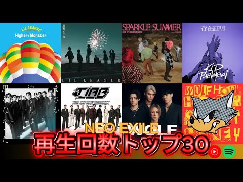 トップ30 NEO EXILE 楽曲再生回数ランキング NEOEXILE LILLEAGUE KIDPHENOMENON TJBB WOLFHOWLHARMONY
