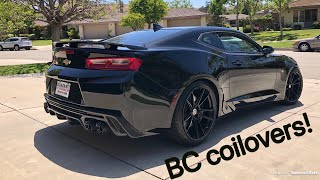 2018 Camaro BC coilovers are on! - YouTube