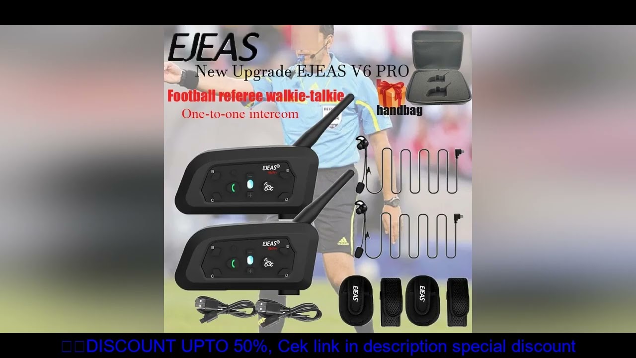 EJEAS V6C Professional Referee Intercom, Bluetooth 5.1 Referee Communication System for Football and