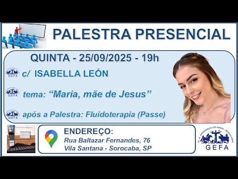 Assista: Palestra Presencial - c/ ISABELLA LEON (25/09/2025)