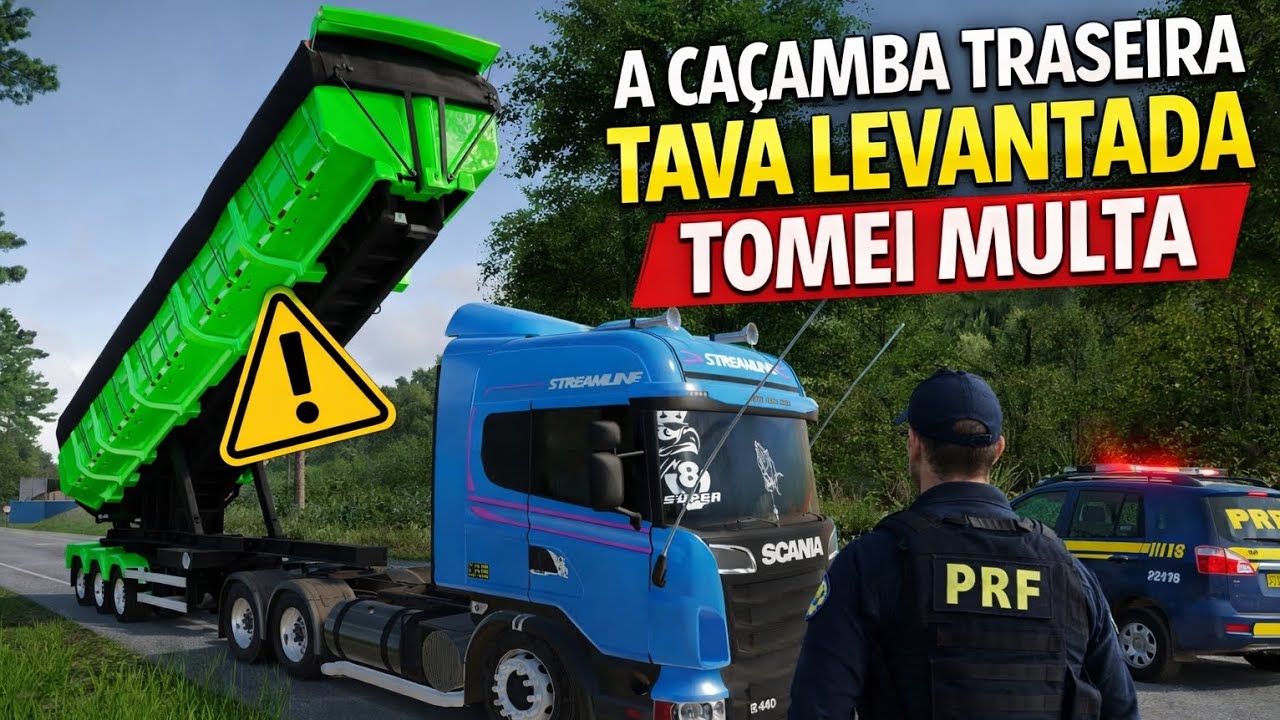 👉 Vacilo na Estrada! Caçamba Levantada e Multa da PRF 🚔💸