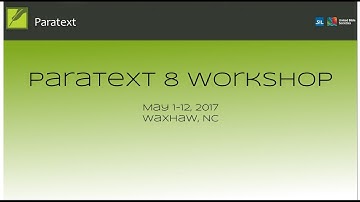 Paratext 8 Workshop - May 5 - Session 2 - Sharing with Paratext