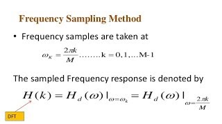 Frequency Sampling method for FIR filters
