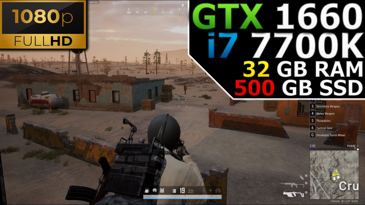 PUBG BATTLEGROUNDS | 1080p | GTX 1660 | i7 7700K | 32GB RAM