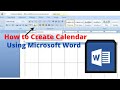 How to Create a calendar with Microsoft Word