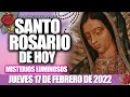 EL SANTO ROSARIO DE HOY JUEVES 17 DE FEBRERO DE 2022 MISTERIOS LUMINOSOS/ROSARIOS GUADALUPANOS ❤️🌹