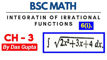 Bsc Math | Integral Calculus | Ch - 3 |  Q.no. - 6 (i) | 1st Year | By Das Gupta | #mathchat #ppu