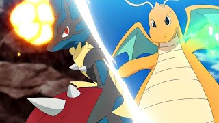 Dragonite vs Mega Lucario (DUB) - Ash vs Korrina - Pokémon Journeys: The Series