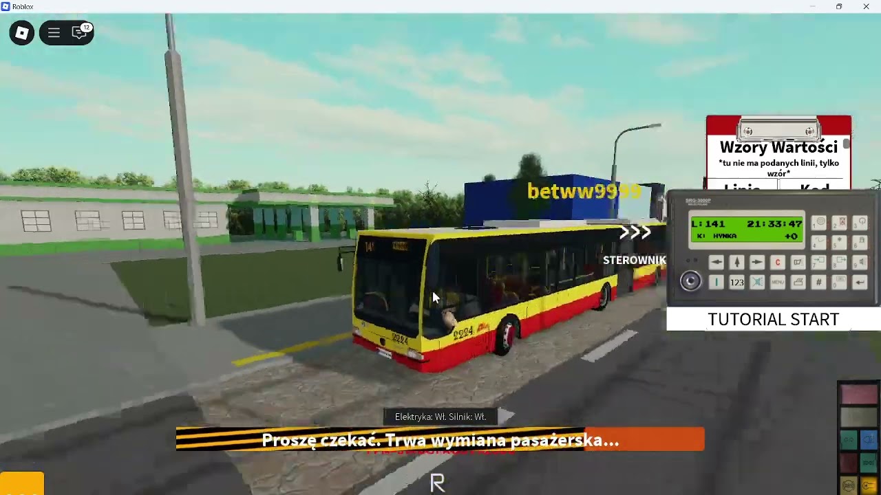 Warsaw Bus Driving (ROBLOX) linia 141 k: Hynka