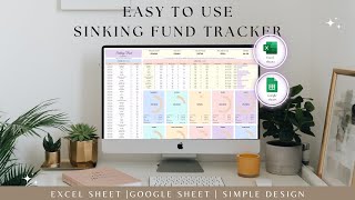 Sinking Funds Savings tracker google sheets excel tutorials #spreadsheet #template #easytouse