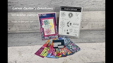 Fabulous Fun Fold Card using Color & Contour Stamp Set & Masterfully Made DSP