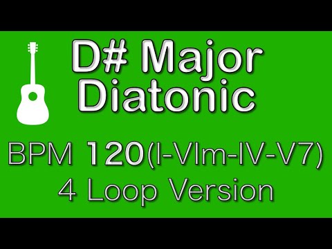 D#メジャーダイアトニックスケール練習(BPM120 コード① 4ループ) -D# major diatonic scale bpm120 code① 4Loop-