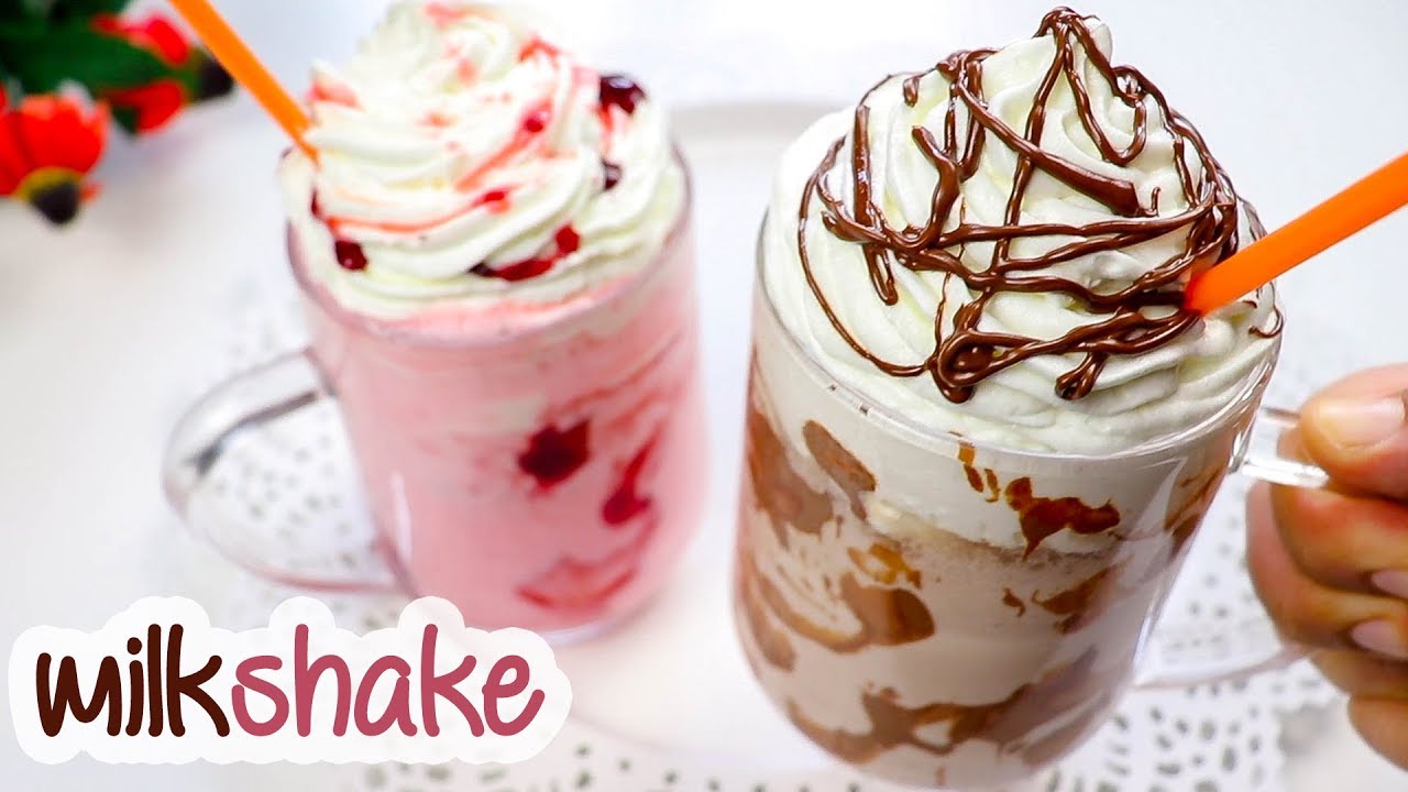 ميلك شيك الفراولة والشيكولاتة 🤗 افضل مشروب في حر الصيف 👌 بمقادير واسرار اشهر المحلات 🙈