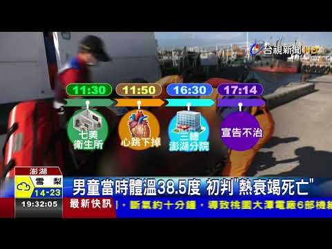 5歲童與家人遊澎湖疑熱衰竭休克不治