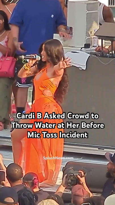 #CardiB asked the crowd to splash her with water at #draisbeachclub shortly before mic toss incident