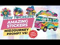 How to Create Stickers Midjourney Prompt, 70s Vintage Illustrations Prompts Examples