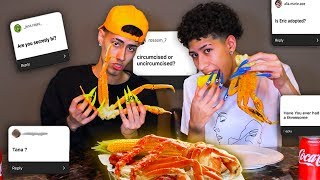 Guys Eat CRAB LEGS with ACRYLICS