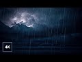 HEAVY RAIN and THUNDER and Ocean Waves to Sleep Fast & End Insomnia | Ocean Thunderstorm 12 Hours