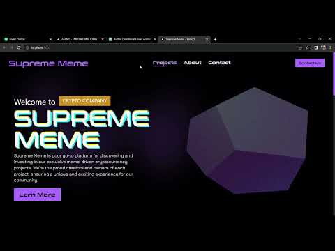 Supreme Meme  Project - 3D Animated Landing Page using three js, next js, gsap, framer-motion