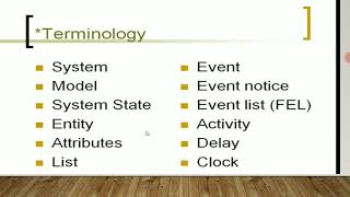 Important Terms ;Systems and Simulation Guide
