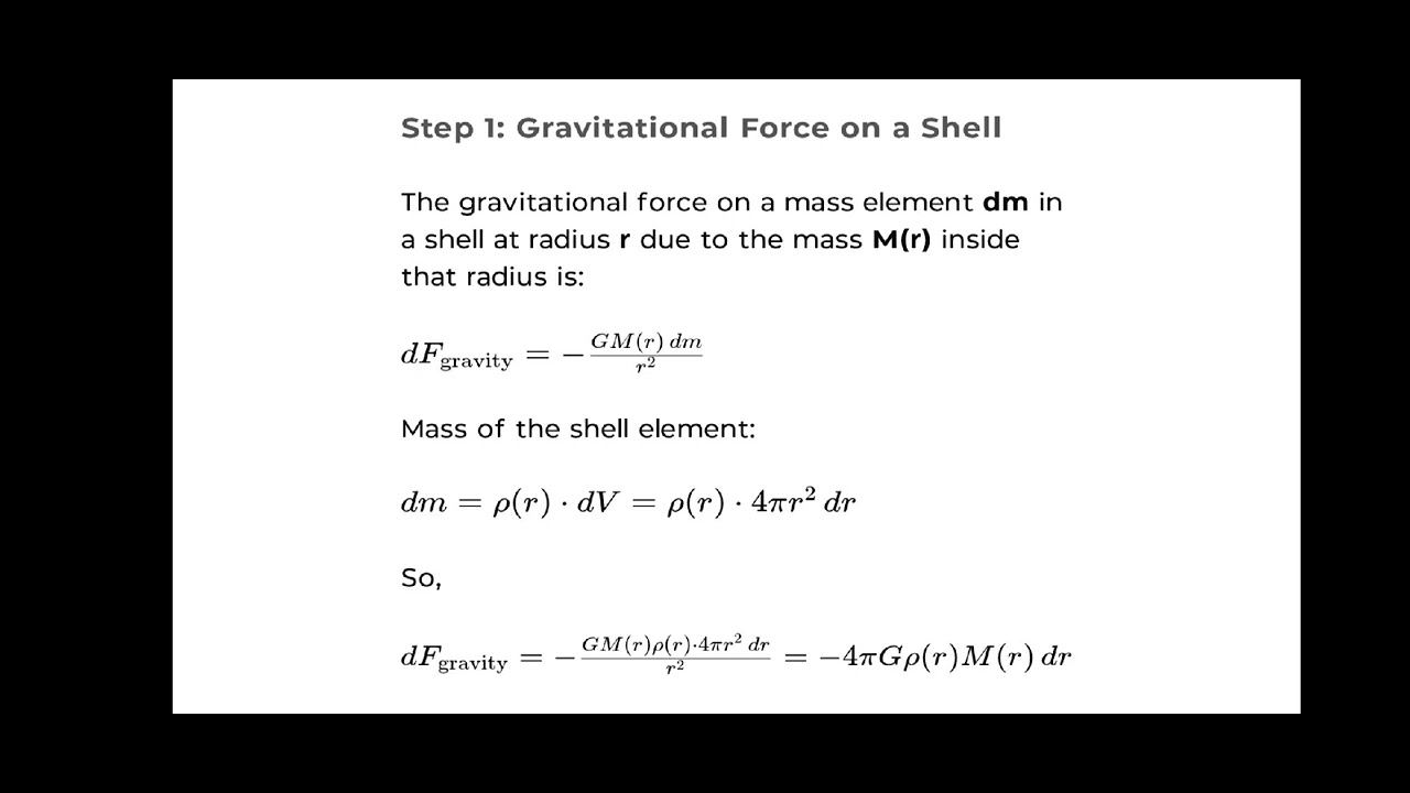 Hydrostatic equilibrium in a star| Derive a equation of hydrostatic ...