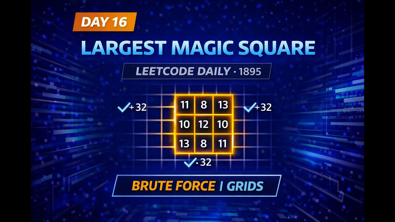LeetCode Daily Challenge | Largest Magic Square (1895) | Brute Force ...