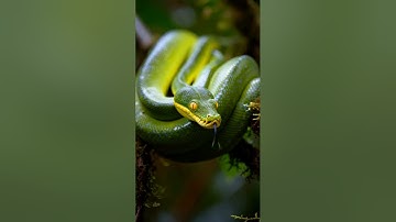 Green Tree Python – The Emerald Beauty #wildlife #shorts #snake #python