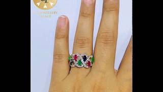 Ruby, Sapphire and Emerald Ring