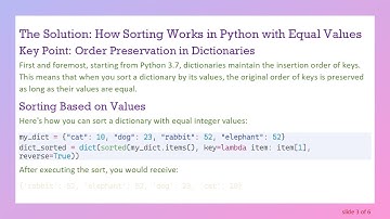 Understanding Python Dictionary Sorting with Equal Integer Keys
