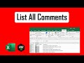 How To List Comments To A New Worksheet In Excel