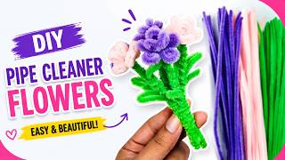 Bouquet de fleurs en cure-pipes 💐 DIY facile 🤩 Tutoriel déco et idée cadeau faite main mignonne screenshot 3