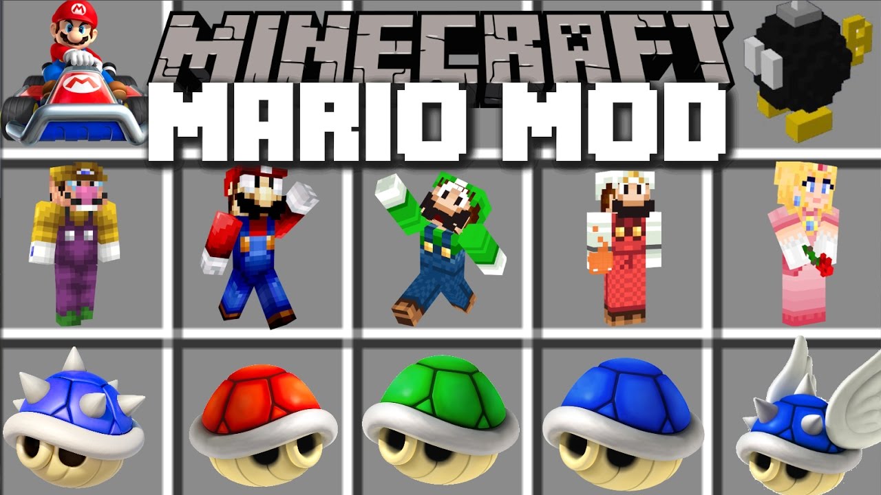 Minecraft MARIO MOD / TRAVEL TO THE MARIO DIMENSION AND FIGHT MONSTERS