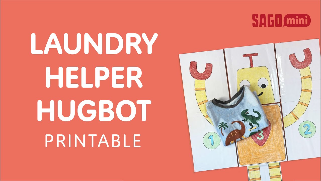 DIY Laundry Folding Helper Hugbot Sago Mini Printables YouTube