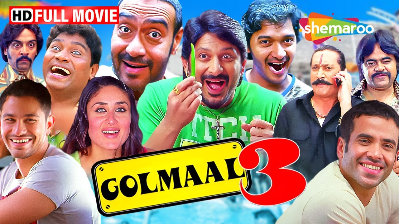 Golmaal 3 Full Comedy Movie - Ajay, Arshad, Kareena, Mithun, Tusshar , Shreyas, Kunal - Rohit Shetty