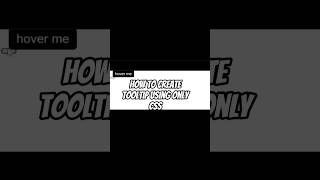 I Replaced JavaScript Tooltip With 5 Lines of CSS #coding #viral