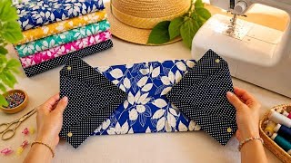 great Fabric Origami Bag That You Only Need To Fold U0026 Sew And Youre Done  No Pattern Needed 