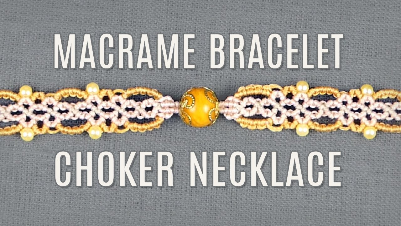 MACRAME BRACELET & CHOKER NECKLACE WITH BEADS