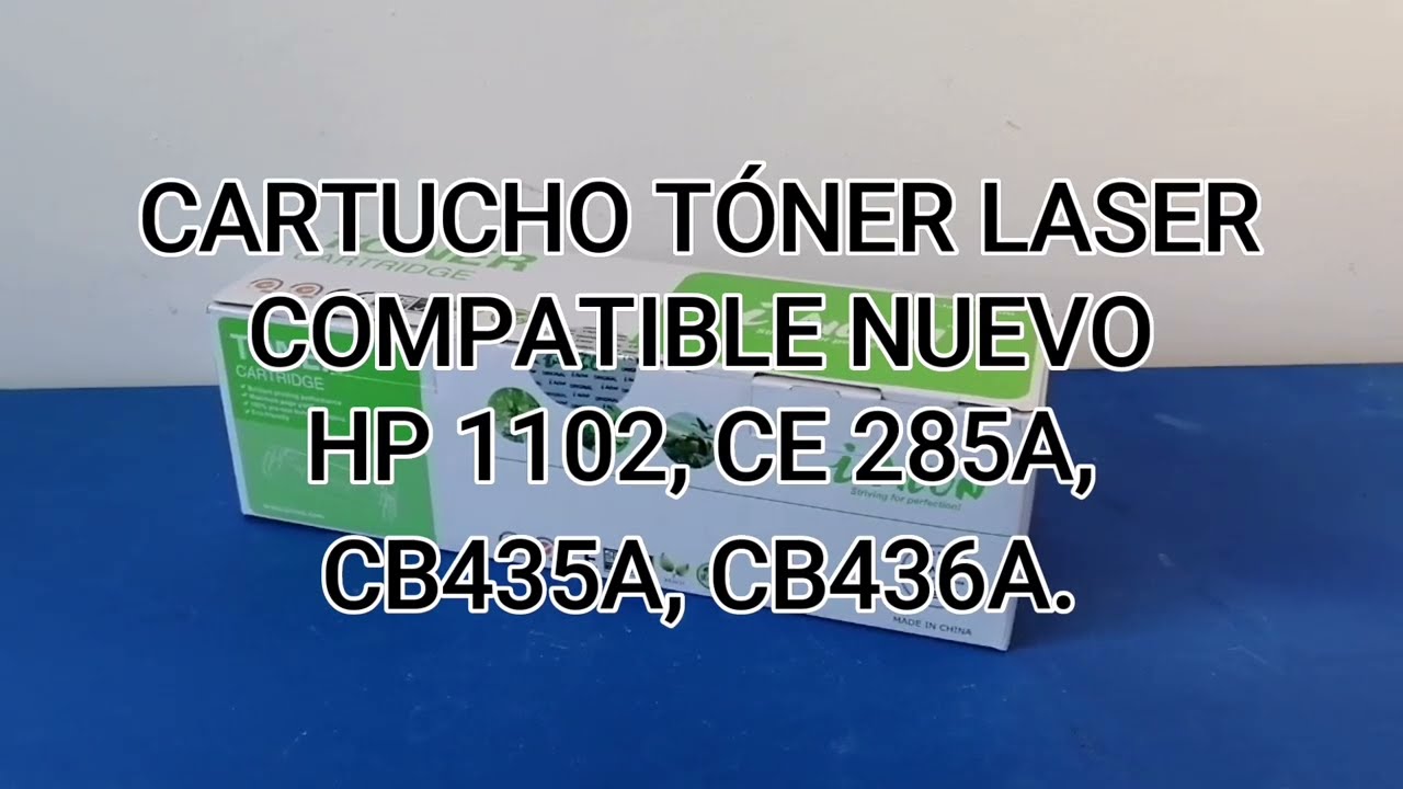 CARTUCHO TONER LASER COMPATIBLE NUEVO HP 1102 CE285A CB436A CB435A  COMPATIBLE LASER TONER CARTRIDGE - YouTube