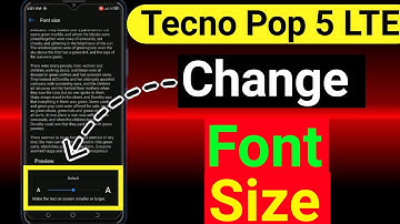 How To Change Font Size in Tecno Pop 5 LTE/Font Size kaisey increase krey