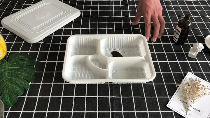 5 compartment biodegradable lunch food tray Corn starch lunch box