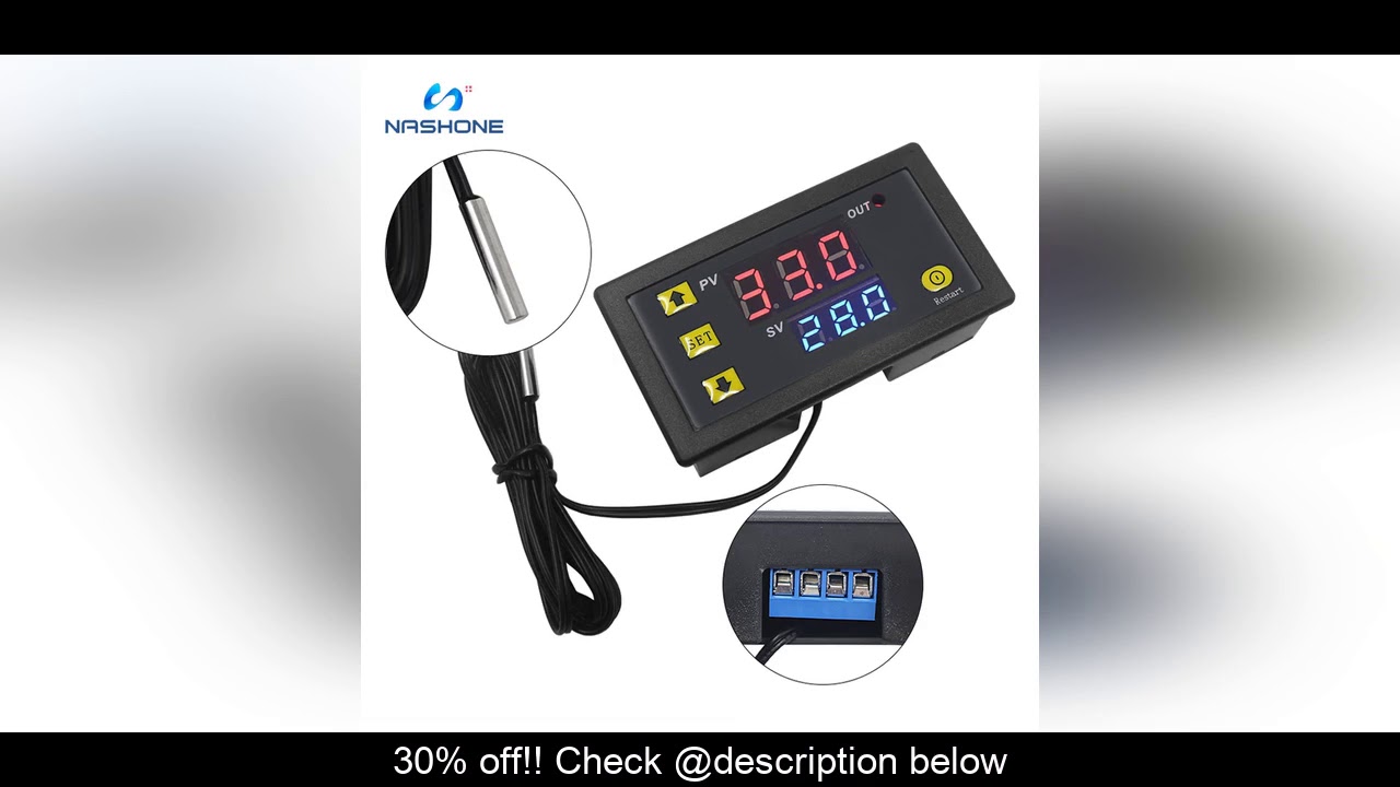 Buy Nashone Digital Temperature Controller With Heating Cooling Control Instrument LED Display AC 1