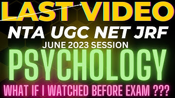 NTA UGC NET/JRF PSYCHOLOGY Preparation 2023| NTA UGC NET PSYCHOLOGY 2023| NET PSYCHOLOGY PREPARATION