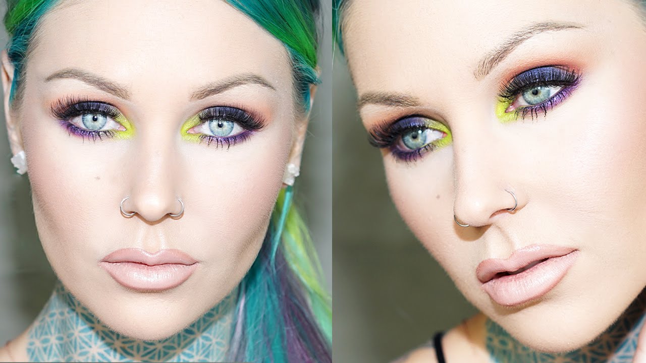 beautycon Midnight Summer's Dream Blue + Splash of Lime Green with Nude Lip | KristenLeanneStyle