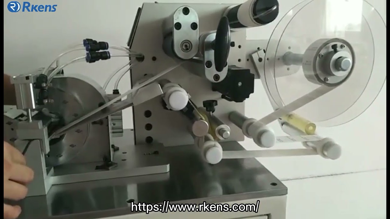 Automatic cable wire roll wrap labeling machine